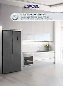 EGNRL 650L Capacity Side By Side Inverter Based Refrigerator-Freezer ‎With Digital Control And Temperature Display, No-Frost, LED-light EGR820S Dark Silver, One Year Warranty  - Image 5