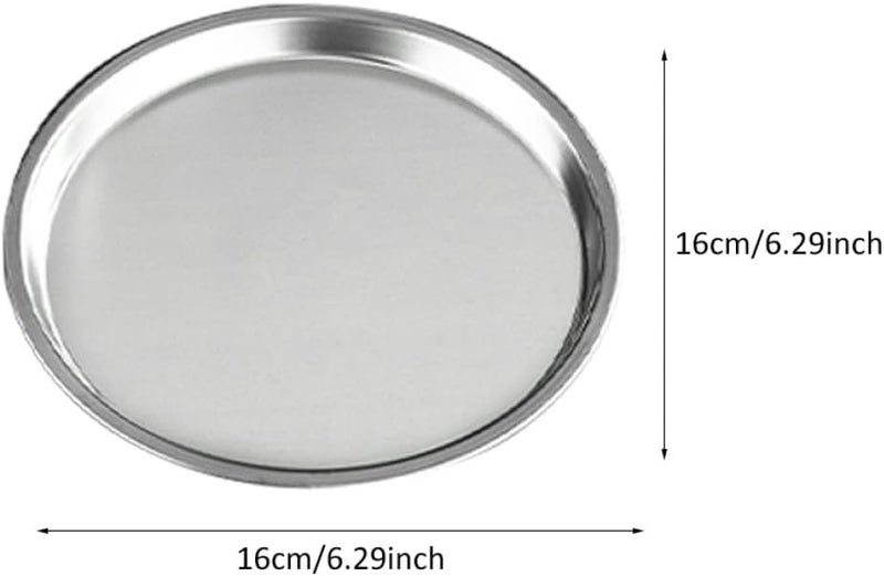 Stainless Steel Bbq Food Tray and Snack Plate Set with Storage Rack, 6pcs Modern Silver Dinner Plates for Restaurant and Home Serving - Image 2