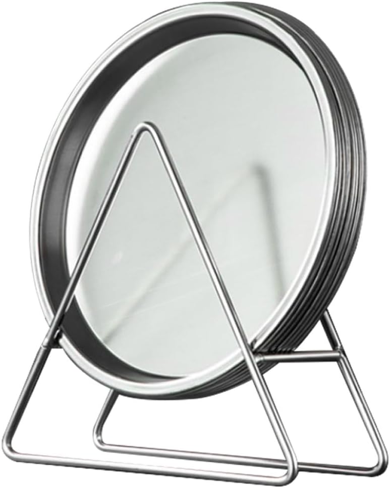 Stainless Steel Bbq Food Tray and Snack Plate Set with Storage Rack, 6pcs Modern Silver Dinner Plates for Restaurant and Home Serving - Image 1