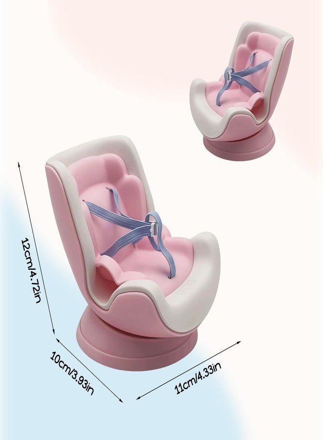 SARATA Pink 17cm Dolls Car Seat Accessories for 17cm Dolls, Doll Car Seat with Clip onto Car Air Vent, Multi-Angle Air Vent Mount & Desktop Stand, Fun Pink Gift for Fans (NO Doll) (Pink&White) - Image 2