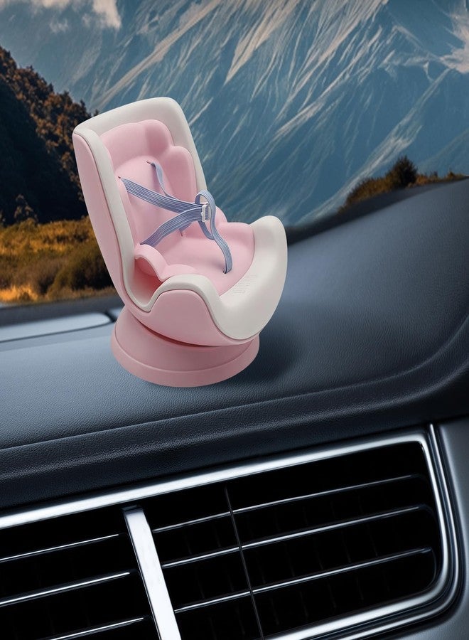 SARATA Pink 17cm Dolls Car Seat Accessories for 17cm Dolls, Doll Car Seat with Clip onto Car Air Vent, Multi-Angle Air Vent Mount & Desktop Stand, Fun Pink Gift for Fans (NO Doll) (Pink&White) - Image 3