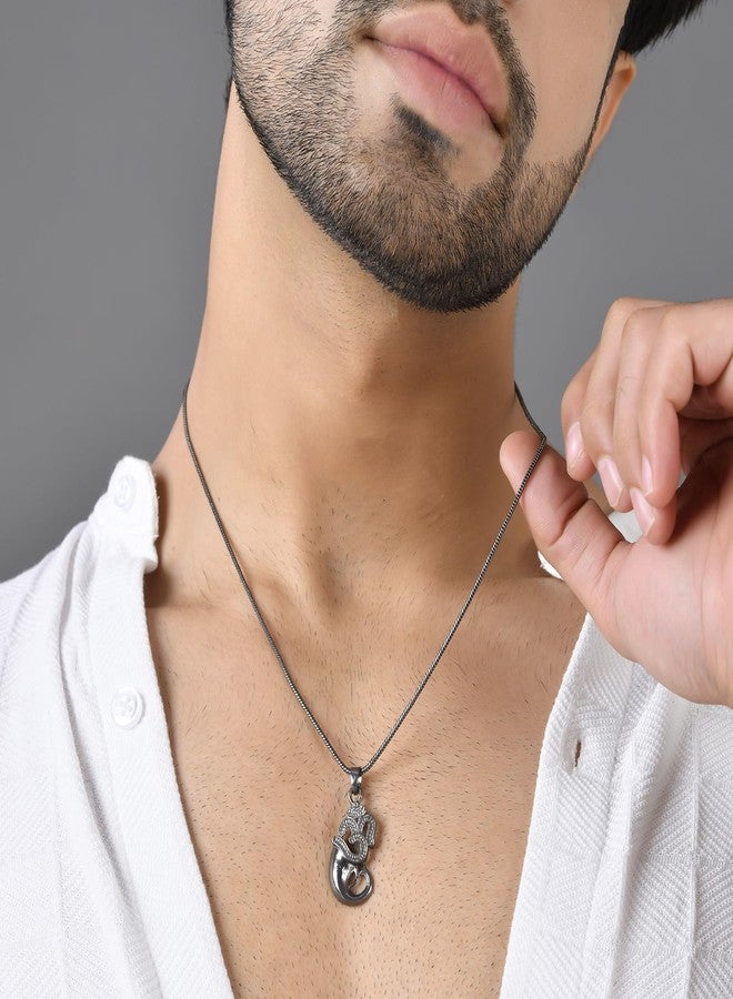 VOYLLA Eclipse Ganesha & Om Divine Black Mens Pendant, Black Pendant For Men, Gift For Men, Classic, Trendy, Anniversary Gift For Husband, Birthday Gift, Everyday Wear - Image 3