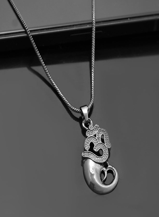 VOYLLA Eclipse Ganesha & Om Divine Black Mens Pendant, Black Pendant For Men, Gift For Men, Classic, Trendy, Anniversary Gift For Husband, Birthday Gift, Everyday Wear - Image 2