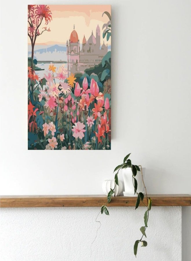 CRAFT MATE CRAFTMATE Framed DIY Paint by Numbers Canvas Art and Craft Kit for Adults and Kids | Mumbai Flower Market Paint by Numbers Kit | 16 inch x 12 inch - Image 3