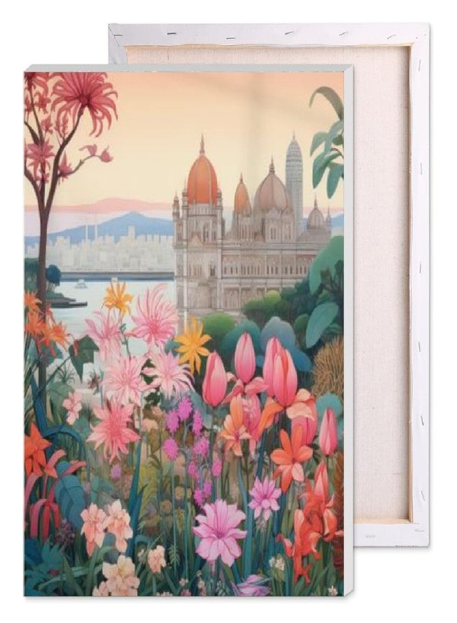 CRAFT MATE CRAFTMATE Framed DIY Paint by Numbers Canvas Art and Craft Kit for Adults and Kids | Mumbai Flower Market Paint by Numbers Kit | 16 inch x 12 inch - Image 1