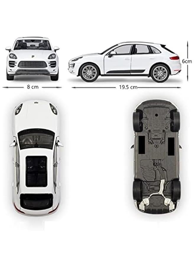 HYKYYDS for Porsche Macan Turbo SUV Metal Alloy Toy Car for Children Gift Diecast 1:24 Scale Model Car Toy (Color : White) - Image 3