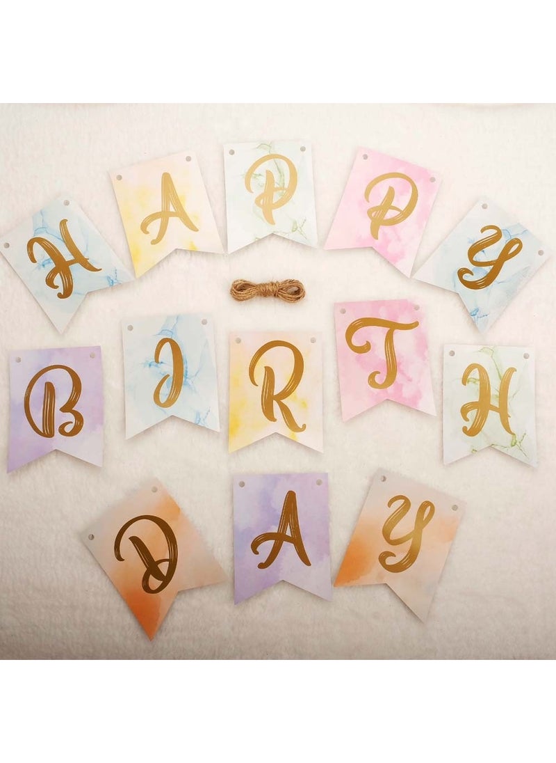 Patladı Gitti - Exploded Rainbow Concept 1st Year Birthday Party Celebration Set; Number and Star Foil, Banner and Macaron Balloon - Image 1
