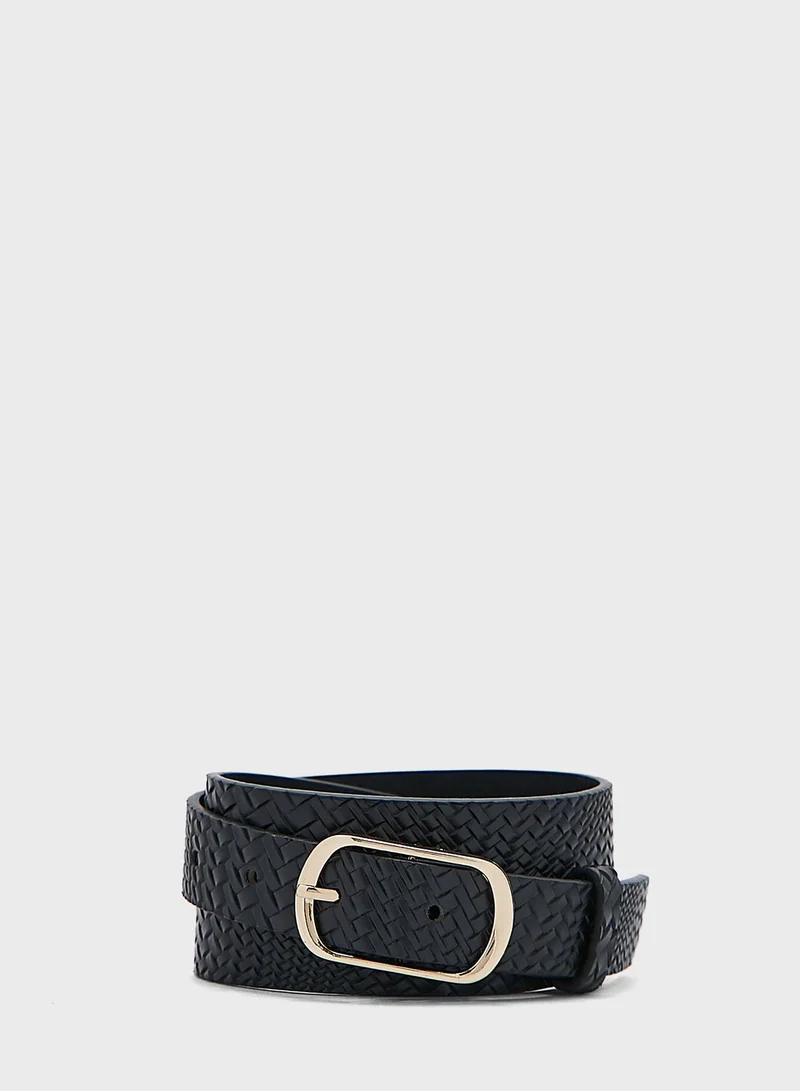 ELLA Two Pack Croc Print Belt Set