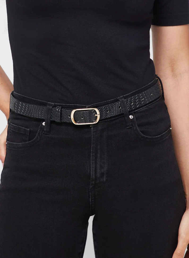 ELLA Two Pack Croc Print Belt Set