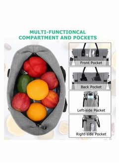 Excefore Lunch Bag Box Tote, Large Tote Adult Lunch Box, Insulated Lunch Bags with Side Pockets and Water Bottle Holder, Adjustable Shoulder Strap, for Office Work School Picnic Beach  - Image 2