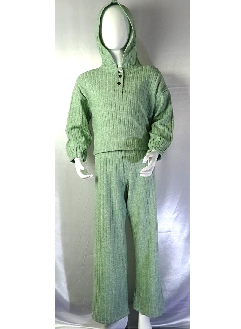 شلــــتر صناعة تركية فاخرة؛ طقم بنات مكون من قطعتين سويت شيرت و بنطلون قماش من مجموعة شلتر 35667 - Image 2