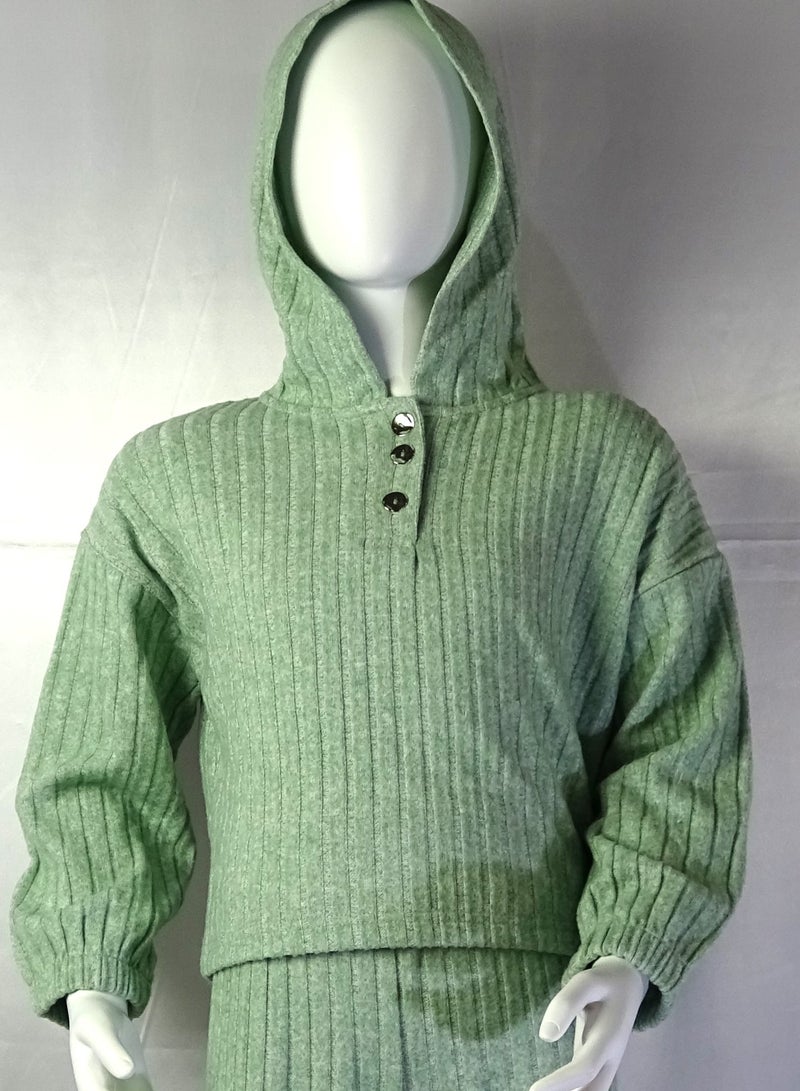 شلــــتر صناعة تركية فاخرة؛ طقم بنات مكون من قطعتين سويت شيرت و بنطلون قماش من مجموعة شلتر 35667 - Image 3