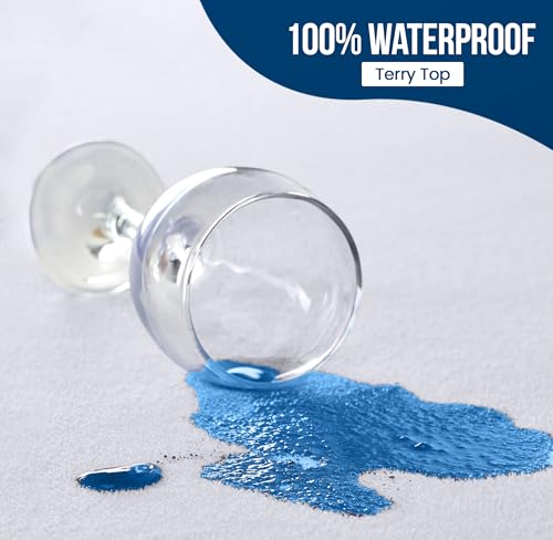 Utopia Bedding Waterproof Mattress Protector King Size 2 Pack, 200 GSM Breathable Terry Mattress Cover, Fitted Style with Stretchable Pockets (White) - Image 2