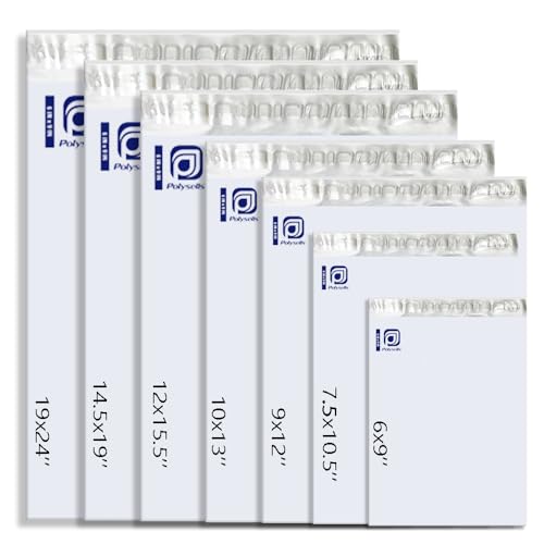 POLYSELLS 100 pcs 10x13 Inches White x Silver Poly Mailers Shipping Envelopes, Strong Adhesive Sealing, Waterproof, and Tear-resistant Postal Mailing Bags for Clothing, Books, and Accessories - Image 2