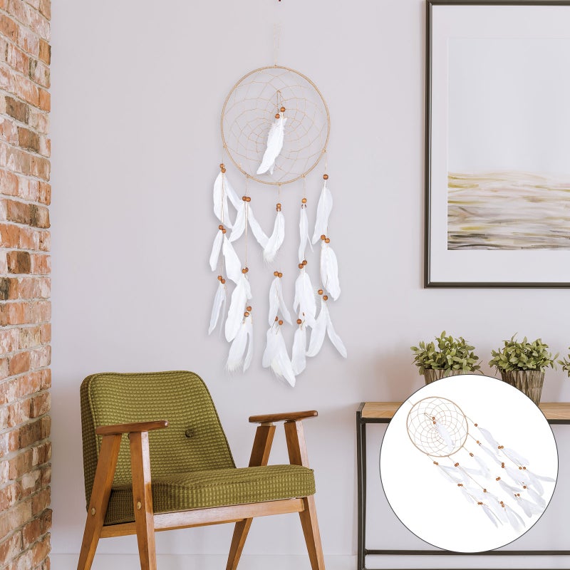 2pcs Plume Pendant Decorative Dreamcatcher Wall Art Wall Hanging Decor - Image 2