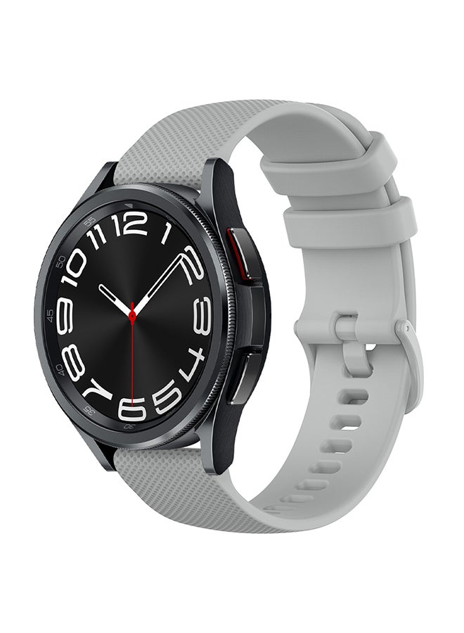 O Ozone 20mm Silicone Bands For Samsung Galaxy Watch 7 6 5 4 FE 40mm 44mm 45mm/Galaxy Watch 6 4 Classic 43mm 47mm 42mm 46mm  Strap with Metal Buckle - Grey - Image 1