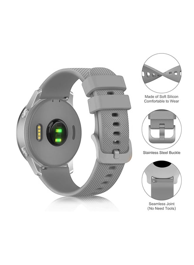 O Ozone 20mm Silicone Bands For Samsung Galaxy Watch 7 6 5 4 FE 40mm 44mm 45mm/Galaxy Watch 6 4 Classic 43mm 47mm 42mm 46mm  Strap with Metal Buckle - Grey - Image 2