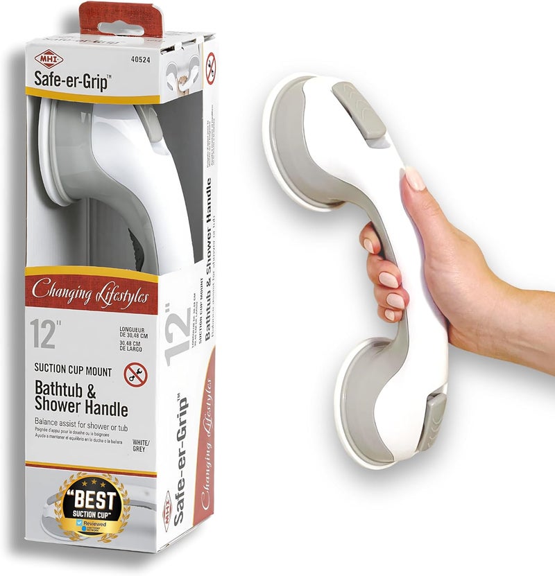 Safe-er-Grip Suction Cup Grab Bar for Bathtubs & Showers - Image 1