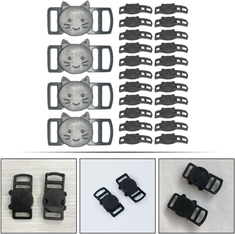 100pcs Plastic 10mm Cat Face Side Release Buckles Replacement Strap Clips for Backpack and Pet Collars Quick Release Hiking Gear - Image 3