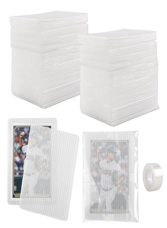 Klmnop 150 Pack Trading Card Shipping Protectors for Trading Card Sellers & Collectors, 3.5'' x 4.5'' Rigid Mailing Kit with 150 Boards, 100 Bags & Tape to Prevent Bends & Dings(Clear) - Image 1