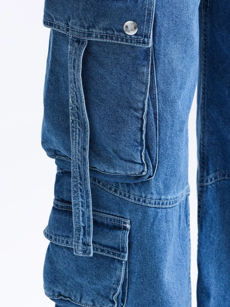 HICCUP Mid Rise Pocket Cargo Jeans