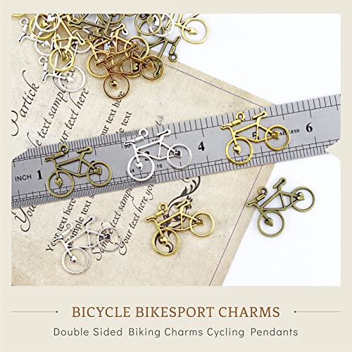 JIALEEY Bicycle Bike Sport Charms, Double Sided Biking Charms Cycling Pendants DIY for Necklace Bracelet Jewelry Making and Crafting, 30PCS - Image 2