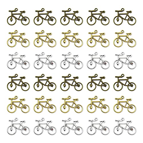 JIALEEY Bicycle Bike Sport Charms, Double Sided Biking Charms Cycling Pendants DIY for Necklace Bracelet Jewelry Making and Crafting, 30PCS - Image 1