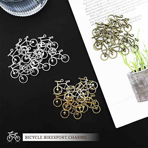 JIALEEY Bicycle Bike Sport Charms, Double Sided Biking Charms Cycling Pendants DIY for Necklace Bracelet Jewelry Making and Crafting, 30PCS - Image 4