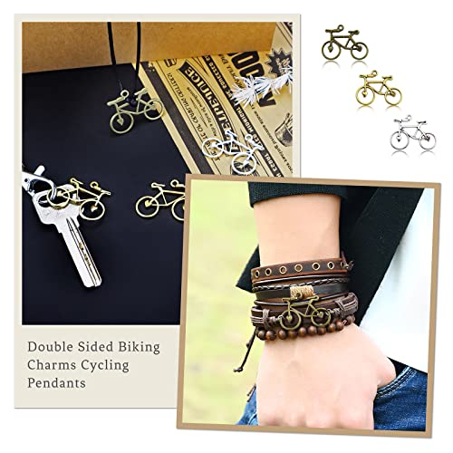JIALEEY Bicycle Bike Sport Charms, Double Sided Biking Charms Cycling Pendants DIY for Necklace Bracelet Jewelry Making and Crafting, 30PCS - Image 5