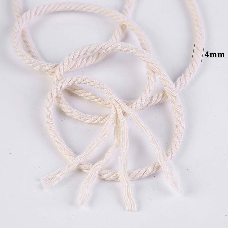ZXCDINO Macrame Cord 4mm x 220Yards 100% Natural Cotton Macrame Rope Cotton Cord for Handmade Macrame Supplies, Wall Hanging, Plant Hangers, Crafts, Knitting, Decorative Projects - Image 3