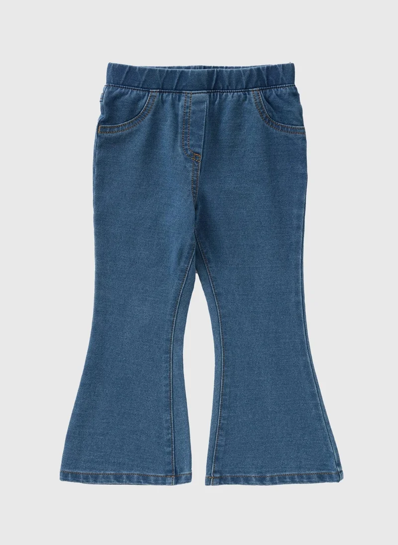 Matalan Girls Mid Wash Flare Jeggings