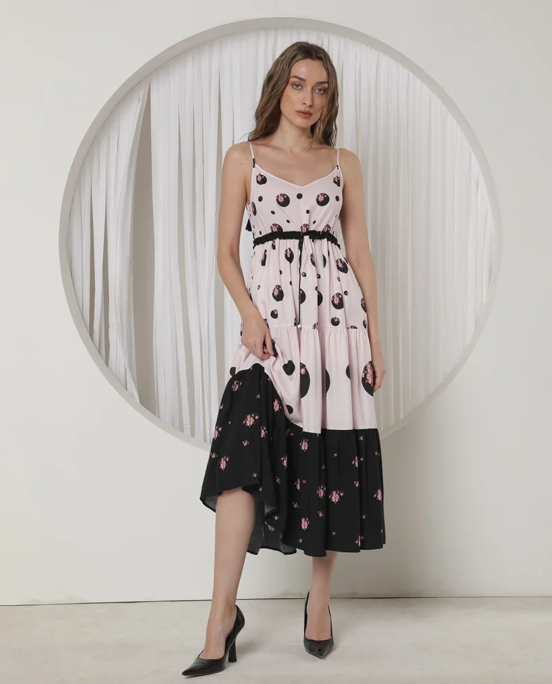 Rareism Women's Summer Breeze Loose Fit Maxi Dress
