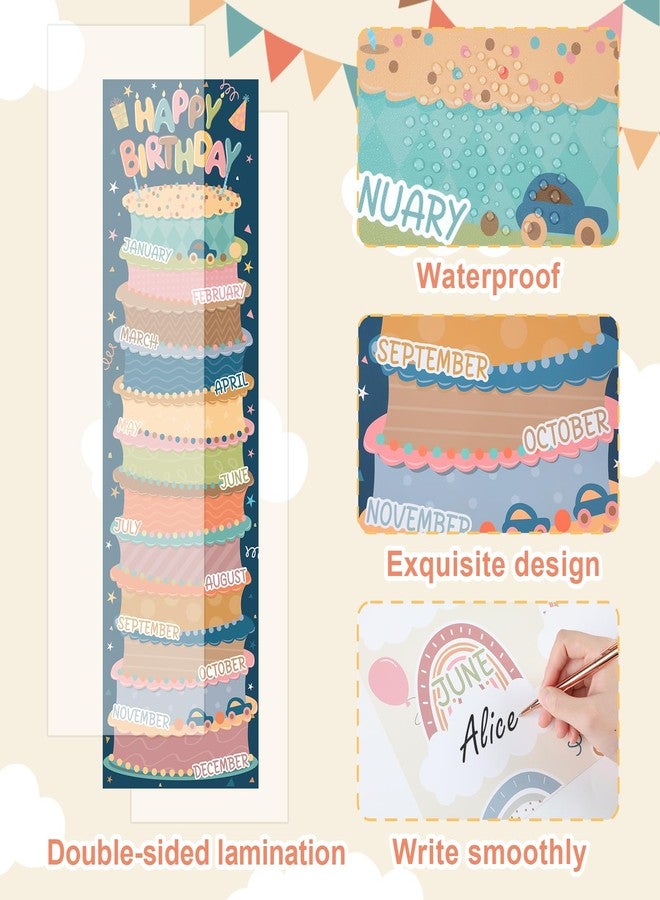Lonfliness Happy Birthday Poster Chart Boho Birthday Bulletin Board Decorations Birthday Classroom Wall Door Decor for Calendars Bulletin Boards Nursery Homeschool Kindergarten Back to School Supplies - Image 3