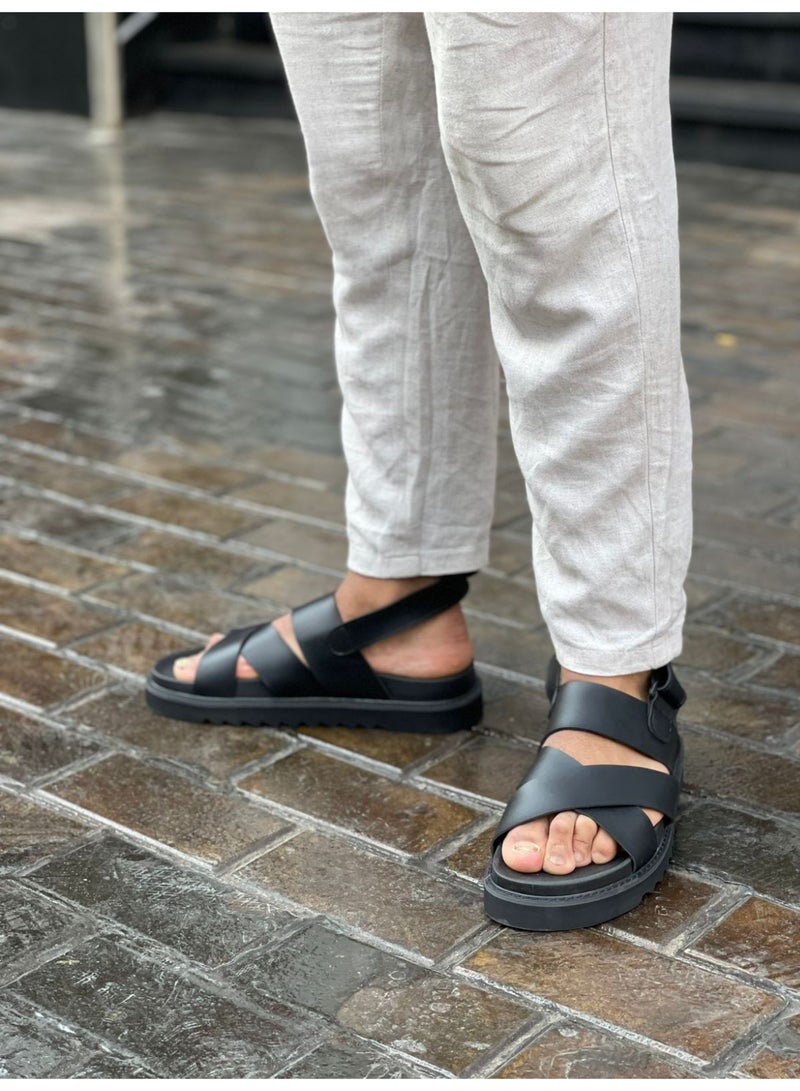 HIGH LINE STORE High Line Men’s Sandal – Lightweight EVA Sole – All-Day Comfort – Black - Image 1