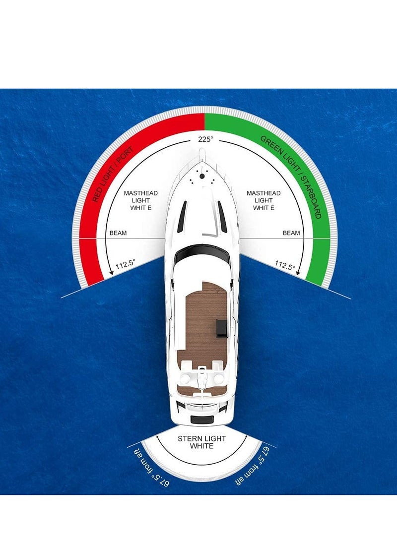 SYOSI LED Fold Down Boat Stern Light, All Round 360°  Boat Anchor Light for Pontoon and Fishing Boat 9 White - Image 2