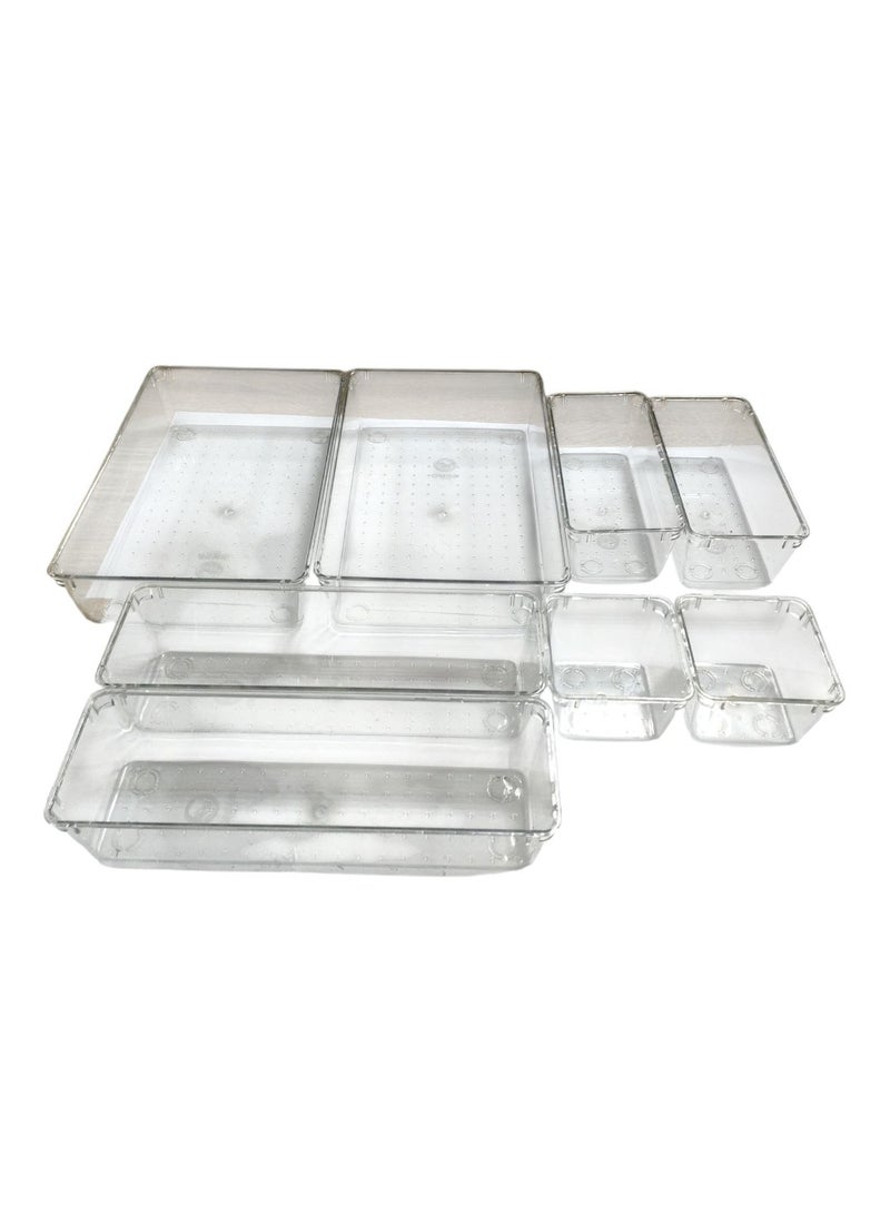 Spaceshoop 8pcs Organizer Versatile Storage Boxes for Home Office for Cosmetics Sundries and Desktop Supplies Easy to Clean Design - Image 1