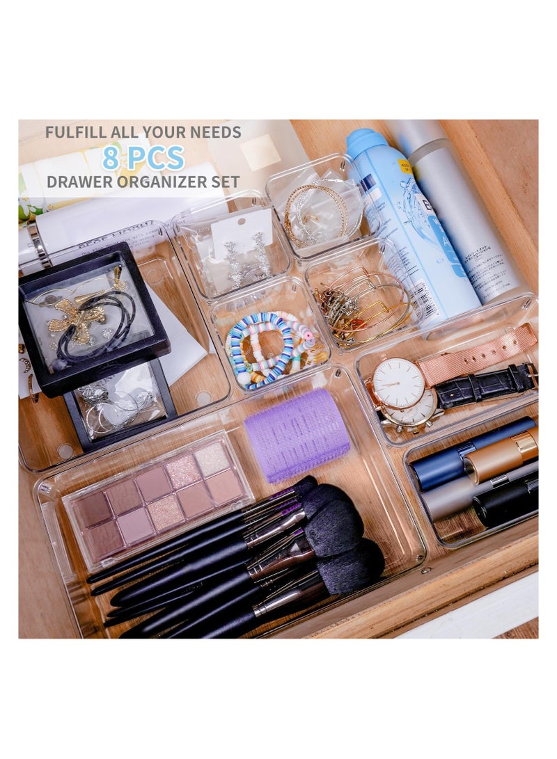 Spaceshoop 8pcs Organizer Versatile Storage Boxes for Home Office for Cosmetics Sundries and Desktop Supplies Easy to Clean Design - Image 4