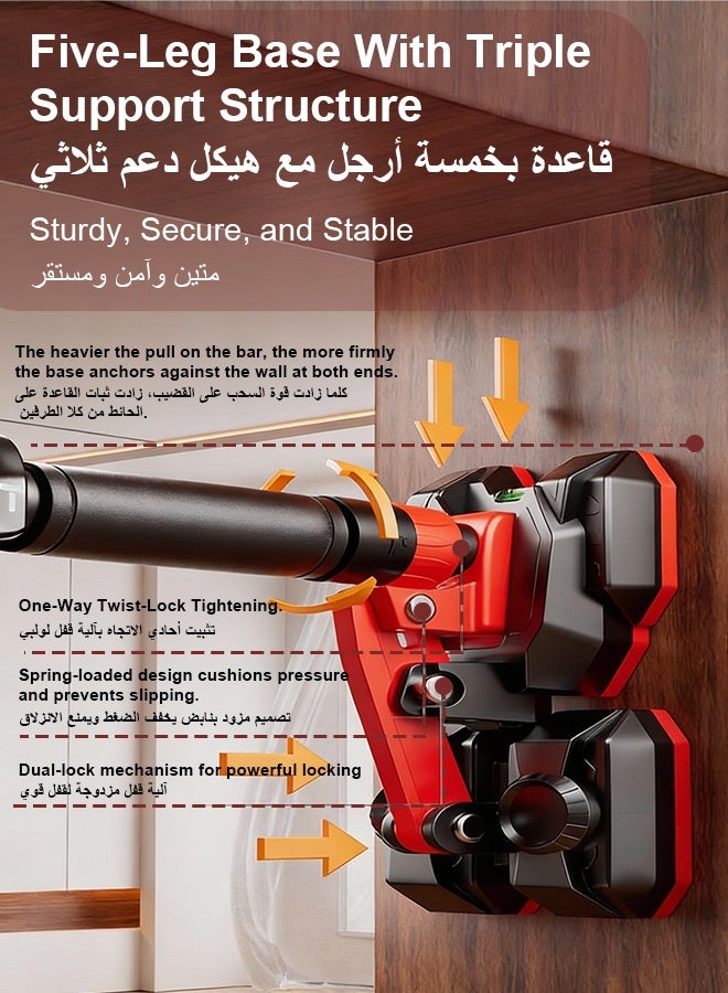 Pull Up Bar for Doorway, Chin up Bar without Screws Strength Training, Adjustable Width Upper Body Workout Bar, Portable Training Pull-Up Bars with Locking Mechanism for Home Gym Fitness - Image 5