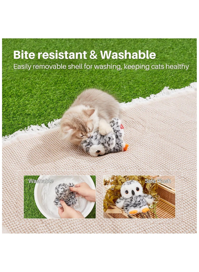 general Flapping Owl Cat Toys (No Flying) Lifelike Bird Chirp Rechargeable Touch Activated Kitten Toy Interactive Catnip Kicker Exercise Toys 4.0" for All Breeds - Image 4