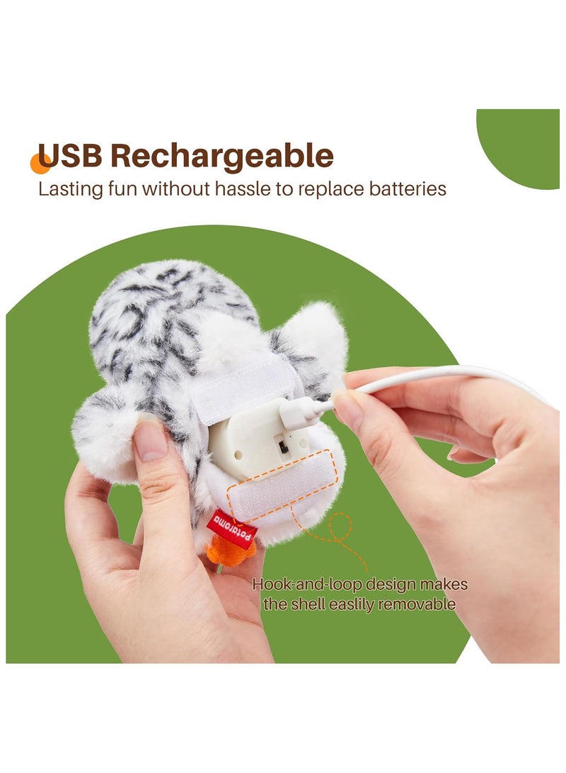 general Flapping Owl Cat Toys (No Flying) Lifelike Bird Chirp Rechargeable Touch Activated Kitten Toy Interactive Catnip Kicker Exercise Toys 4.0" for All Breeds - Image 5