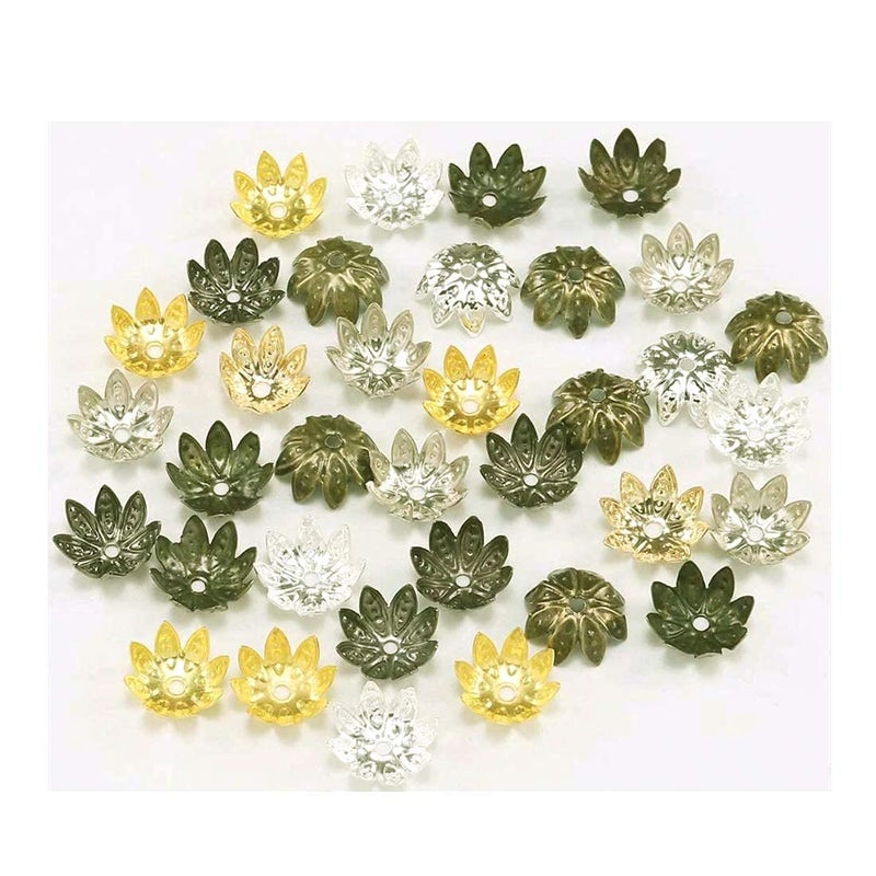 DIY Crafts Diy Crafts 16521 Mm Silver Lotus Flower Metal Loose Spacer Bead Caps Cone End Beads Cap Filigree for Diy Jewelry Finding Making, 8mm, 10mm (Multicolor)  - Image 1