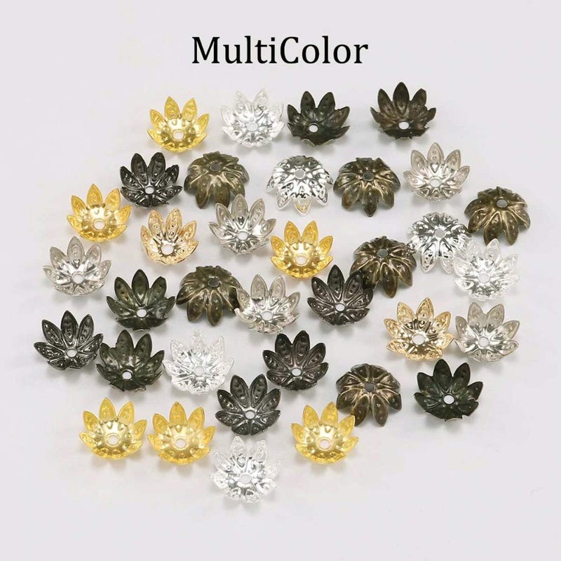 DIY Crafts Diy Crafts 16521 Mm Silver Lotus Flower Metal Loose Spacer Bead Caps Cone End Beads Cap Filigree for Diy Jewelry Finding Making, 8mm, 10mm (Multicolor)  - Image 2