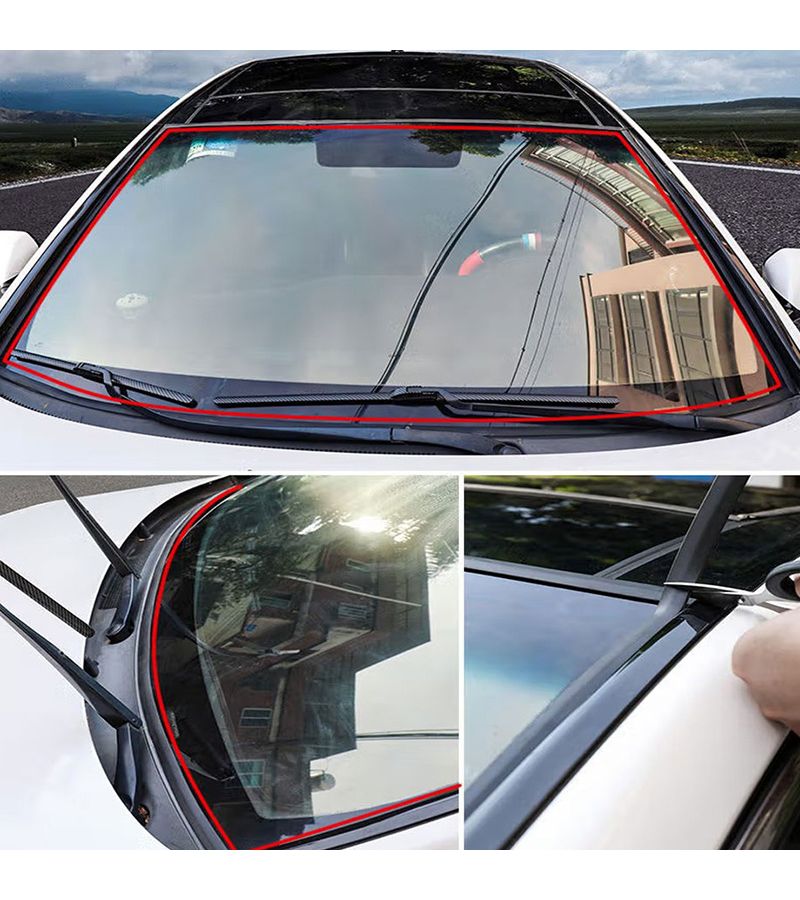 Black Car Windshield Moulding Seal Strip Dustproof Rubber Sealing Sticker for Dashboard - Image 3