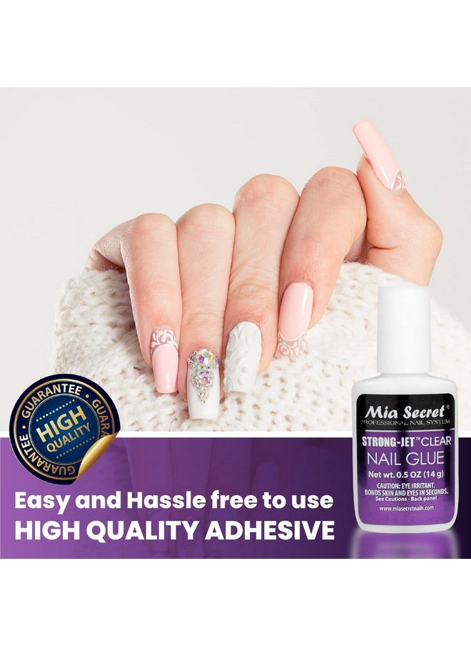 MIA SECRET - Mia Secret Strong-Jet Brush On Clear Nail Glue 335 - Ideal to adhere Crystals Over Any Acrylic and Gel Surface - Image 1