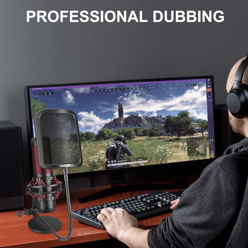 Aokeo Metal Pop Filter, 2023 New Metal Mesh Layer Microphone Windscreen for Hyperx QuadCast, Blue Yeti and Other Mics, Pop Shield with Flexible 360° Gooseneck Clip Stabilization Arm - Image 5