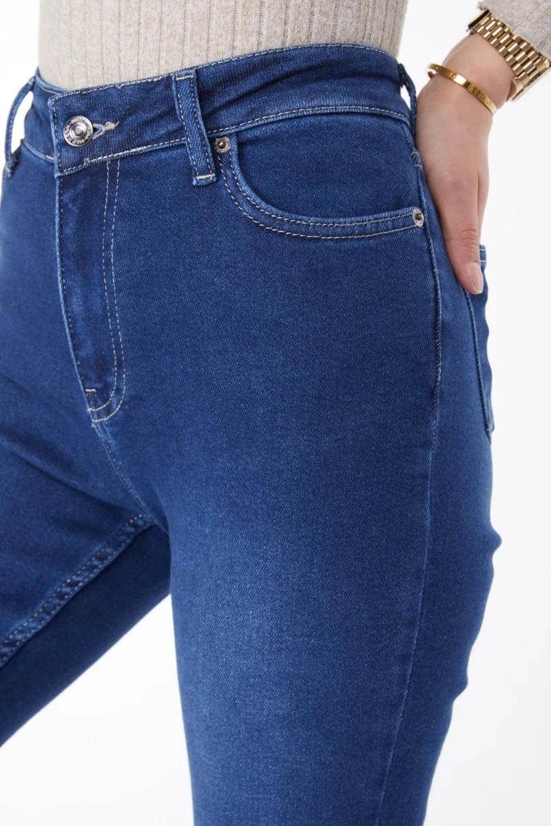 Tofisa Plain Mid Women's Navy Blue Skinny Leg Jeans - 24983