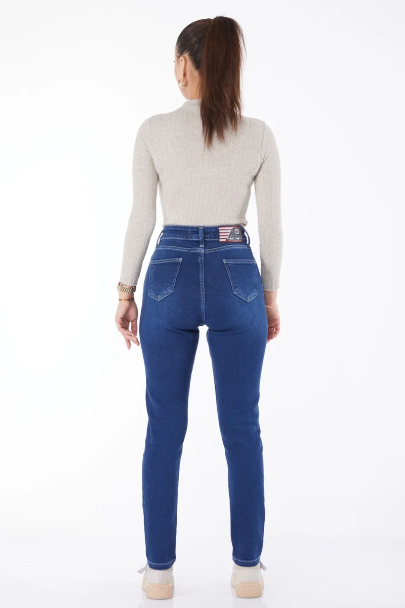 Tofisa Plain Mid Women's Navy Blue Skinny Leg Jeans - 24983