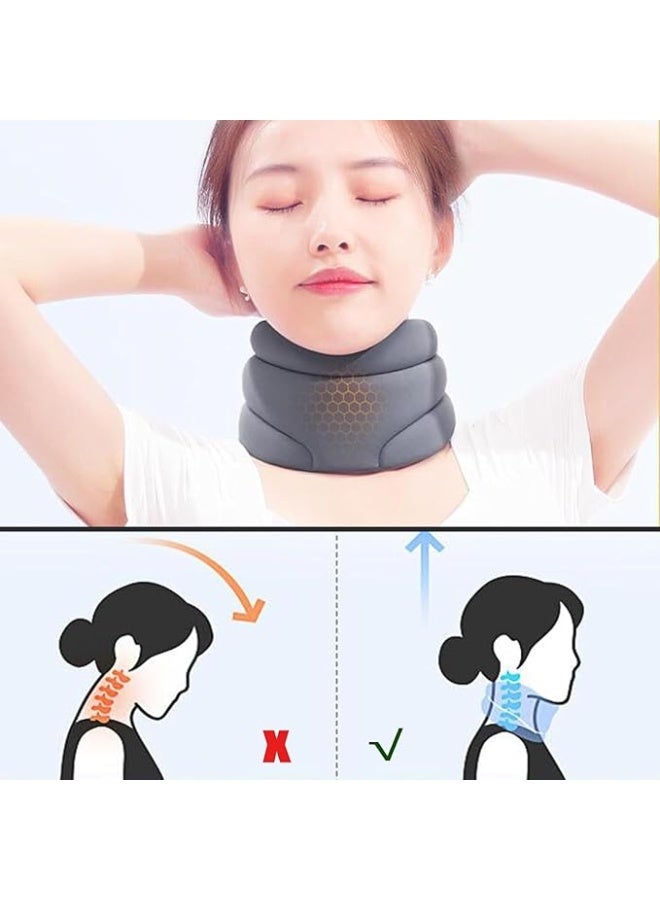 Neck Brace For S-Noring, Sleeping Soft Foam, Support Women Men, Foam Universal Cervical Collar Adjustable Neck（Black） - Image 5