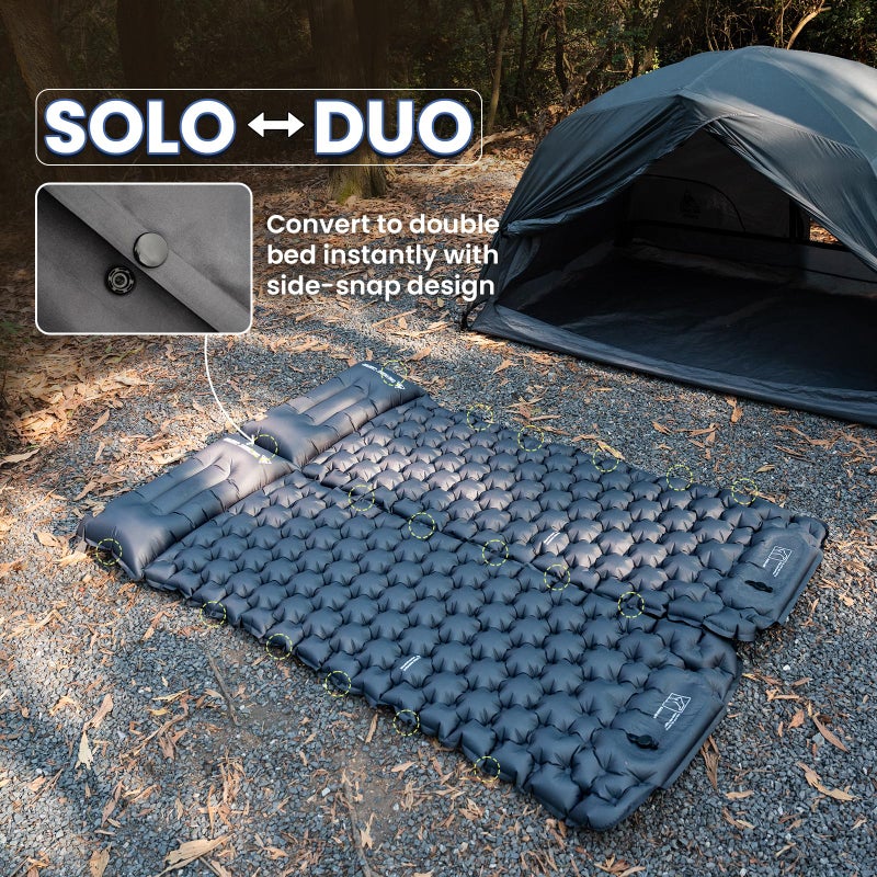 ONETIGRIS Blackcrystal Sleeping Pad, Ultralight Camping Sleeping Pad with Pillow Built-in Foot Pump Inflatable Sleeping Mat Compact for Camping Backpacking Hiking Traveling Tent - Image 5