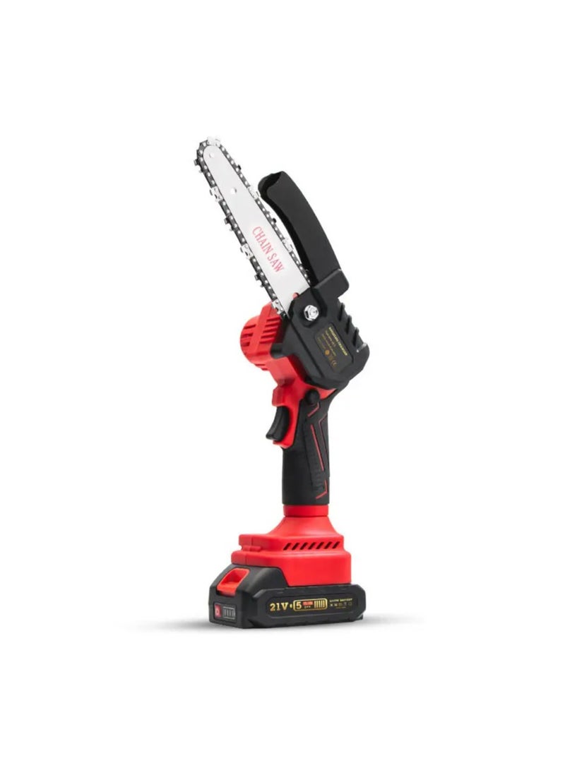 Generic One Hand Electric Mini Chainsaw Cordless 6 Inch Small Chain Saw With Rechargeable Battery Portable Cutting Tool For Tree Branch Trimming Wood Gardening  - Image 1
